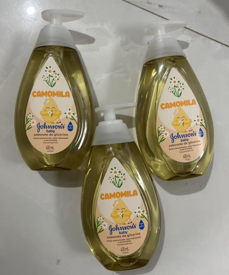 🤓Sabonete Líquido Johnson's Baby, Glicerina e Camomila, 400ml