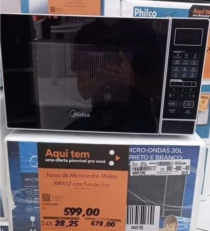 Micro-ondas Midea 20L Painel Touch Digital Receitas Pré-programadas - 110v