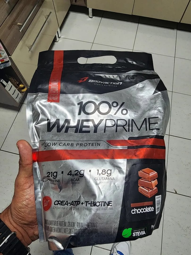 Bodyaction 100% Whey Protein Concentrado Prime Refil Low Carb Creatina Sabor Chocolate