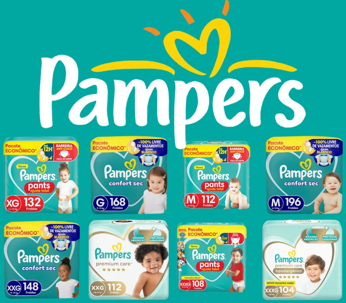 Escolha os produtos Pampers de sua preferência. Desconto de 25% aparecerá automático na te...