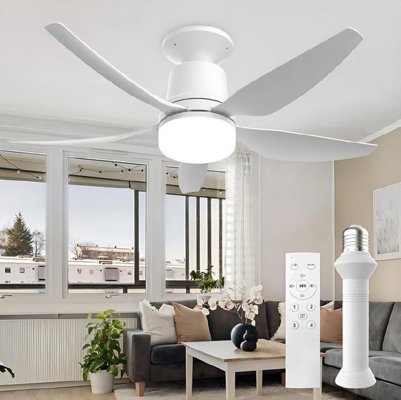 Ventilador De Teto Moderno Com Luz Led Integrada E Controle Remoto, Silencioso E Econômico...