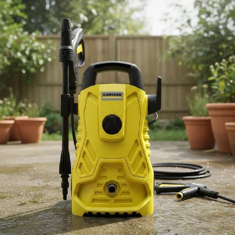 Lavadora De Alta Pressão Kärcher Compacta 1500 Psi/libras 1400w 300l/h Com Aplicador De Detergente E Lança Regulável 127v Amarelo 50/60hz