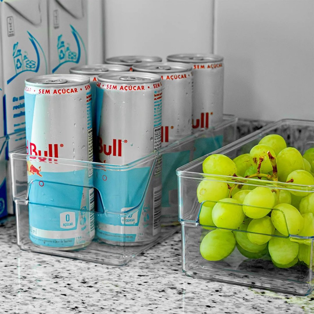 Kit 10 Organizadores Multiuso Para Geladeira, Cozinha E Despensa Em Acrílico Transparente