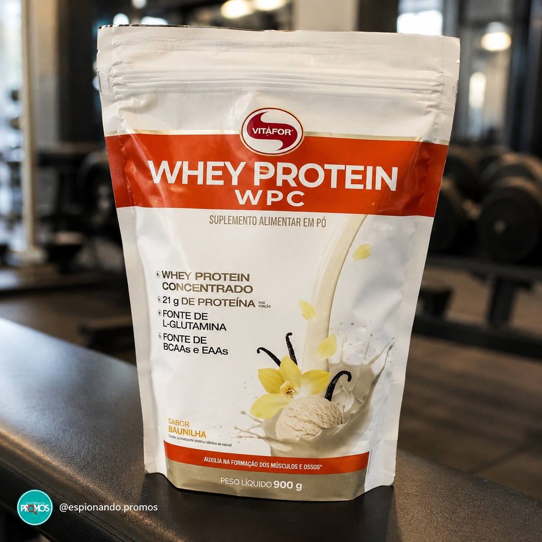 Whey Protein Baunilha 100% Whey Concentrado 900g Vitafor