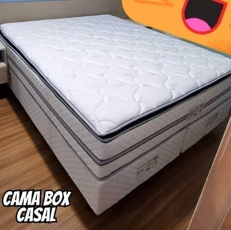 Cama Box Casal (Box + Colchão) Gazin de Mola