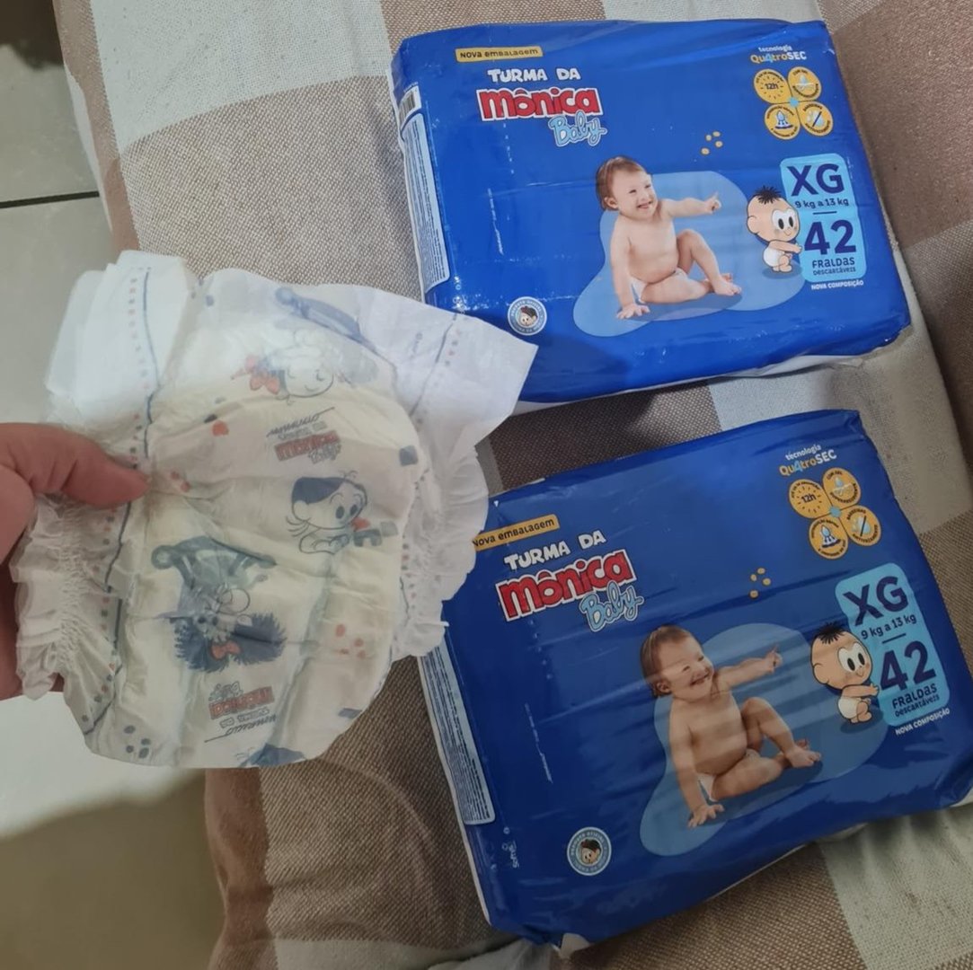 Pacote Fralda Turma da Mônica Baby Mega XG - 42 Unidades