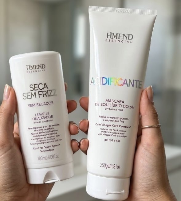 Kit Amend Acidificante Equilíbrio E Leave-in Seca Sem Frizz