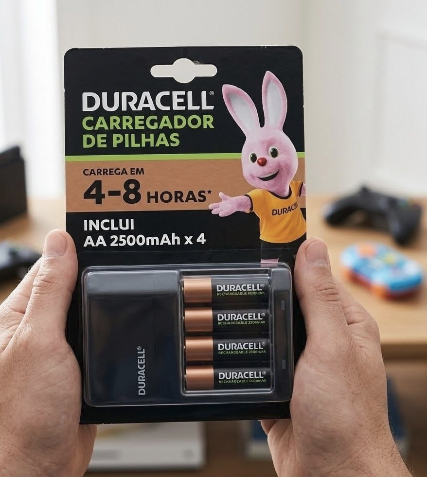 Duracell Carregador de Pilhas Recarregáveis AA e AAA Com 4 Pilhas AA Inclusas – Bivolt