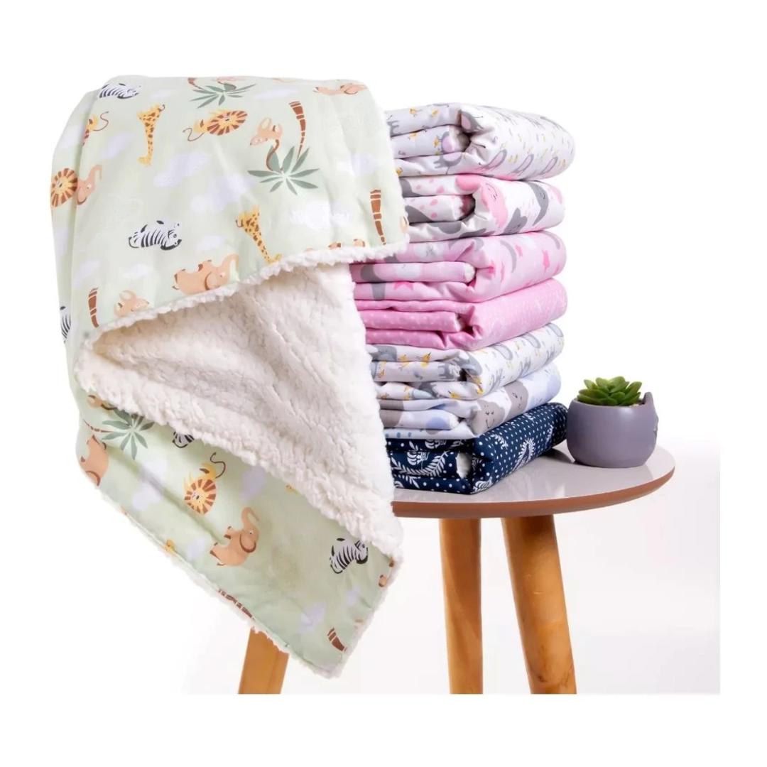 Coberdrom Bebê Sherpa dupla face varias estampas e cores