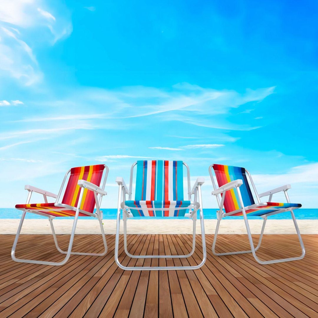 Cadeira Praia Piscina Alta Alumínio Bel Sortida Unitário