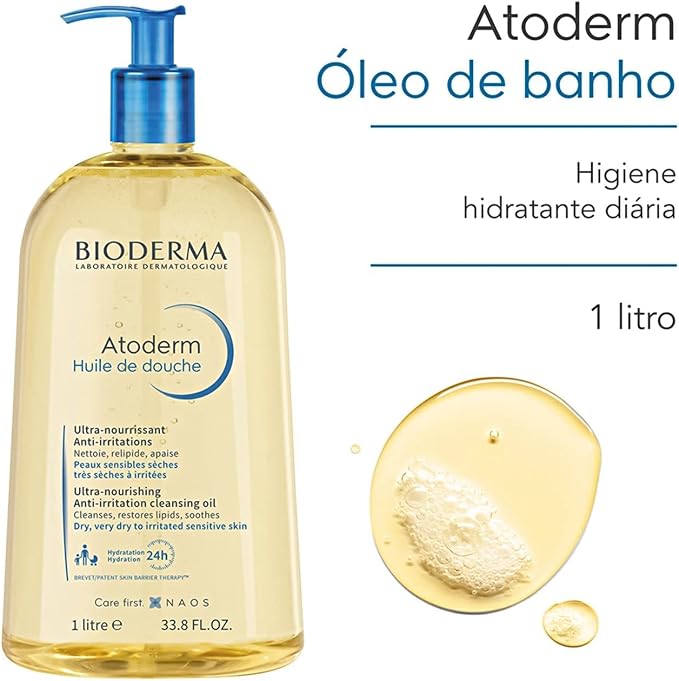 Bioderma Atoderm Óleo De Banho - Higiene Hidratante Diária 1 Litro