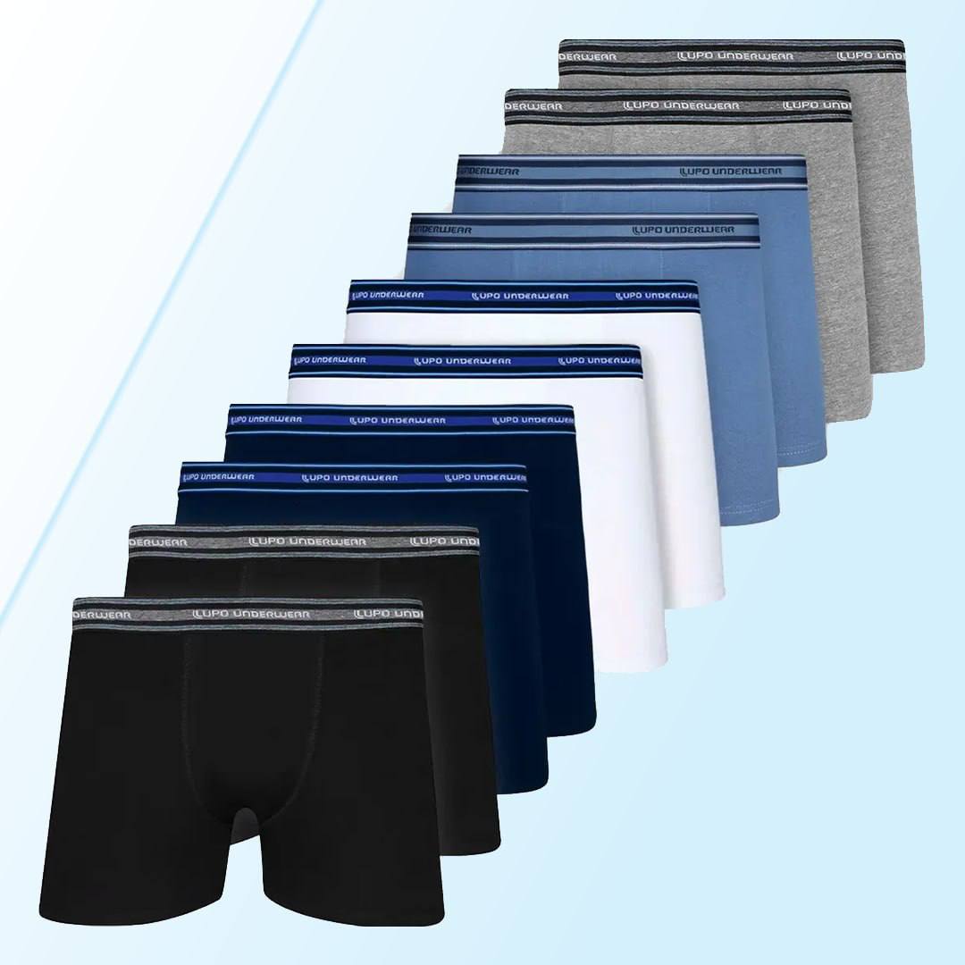 Kit 10 Cuecas Boxer Lupo Algodão Confortável Box Original