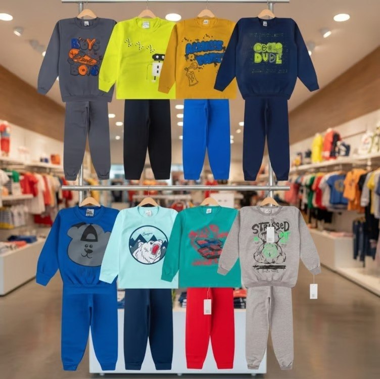 🤓Kit 06 Peças Moletom Menino Infantil Inverno Atacado Barato