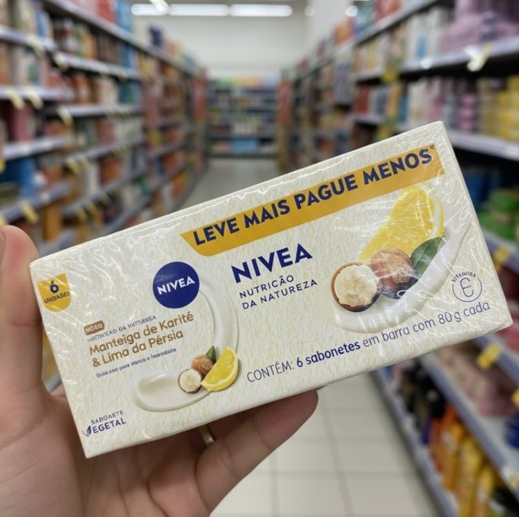 NIVEA Sabonete Vegetal Nutrição Da Natureza Manteiga De Karité & Lima Da Pérsia 80g (6 un....