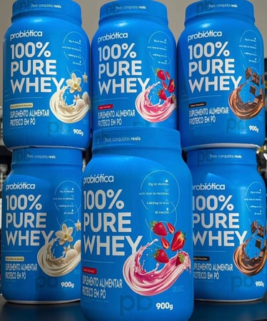 Probiótica Hiper 100% Whey Pote (900G) - Sabor Morango (Embalagem pode variar)