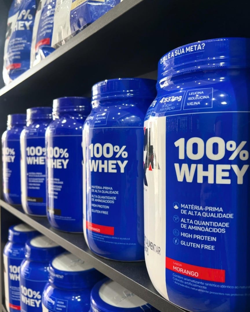 Max Titanium 100% Whey Proteínas De 100% Whey Protein Concentrado Sabor Morango X 900g
