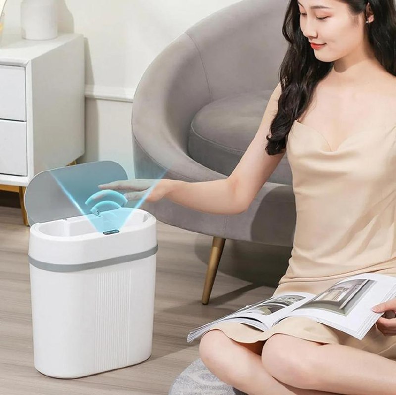 Lixeira Inteligente 12 Litros Grande Automática Sensor Inteligente Aproximação Anti-odor A...