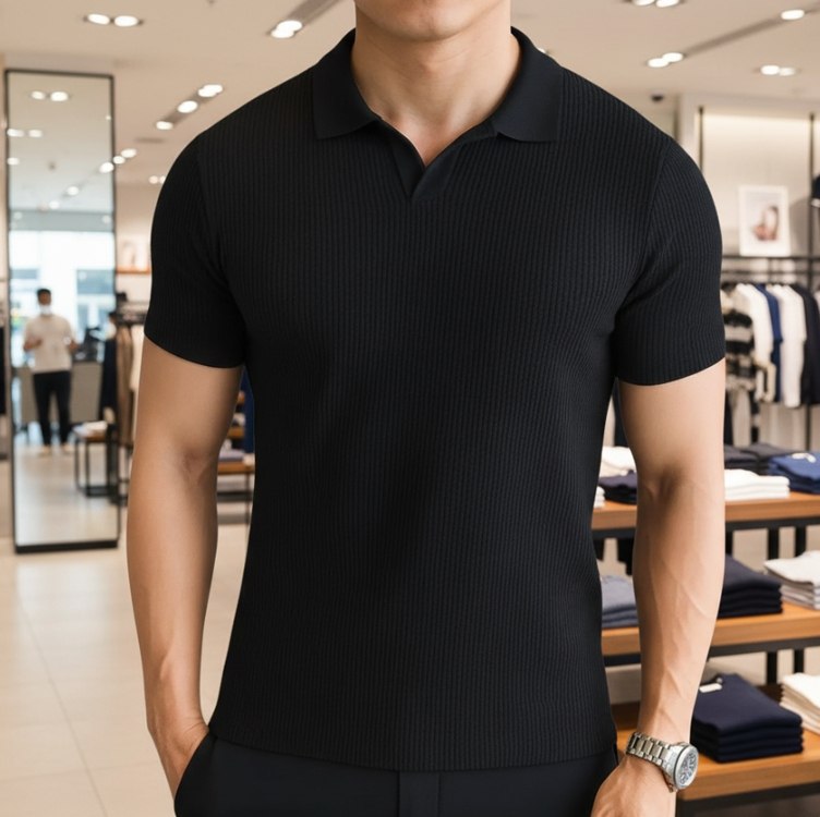 Camisa Polo Tricot Masculina Elegante Clássica Old Money