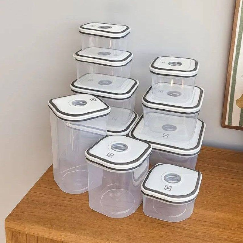 Potes Herméticos Electrolux De Plástico Branco Retangular Com 10 Unidades Transparente