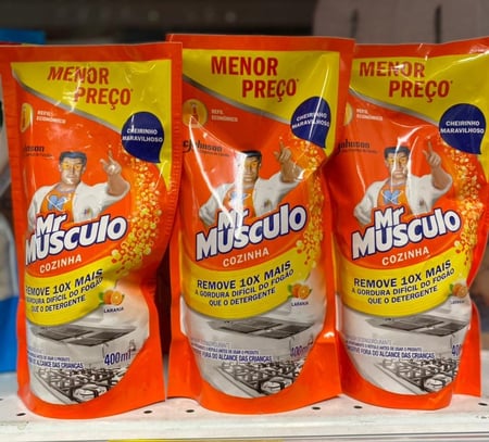 Mr Músculo Cozinha Laranja, Detergente Desengordurante Refil, Sachê 400ml