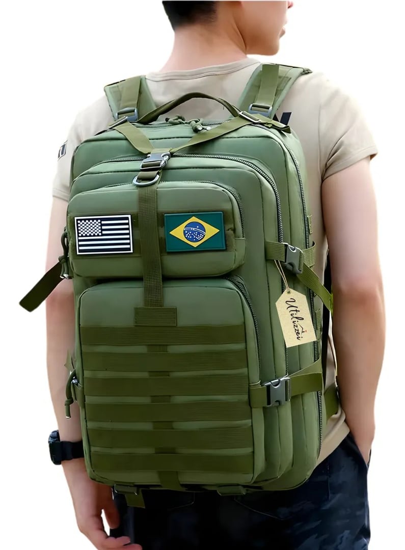 Mochila Militar Tática Impermeável Reforçada Bolsa Grande Viagem Assault Resistente Utiliz...