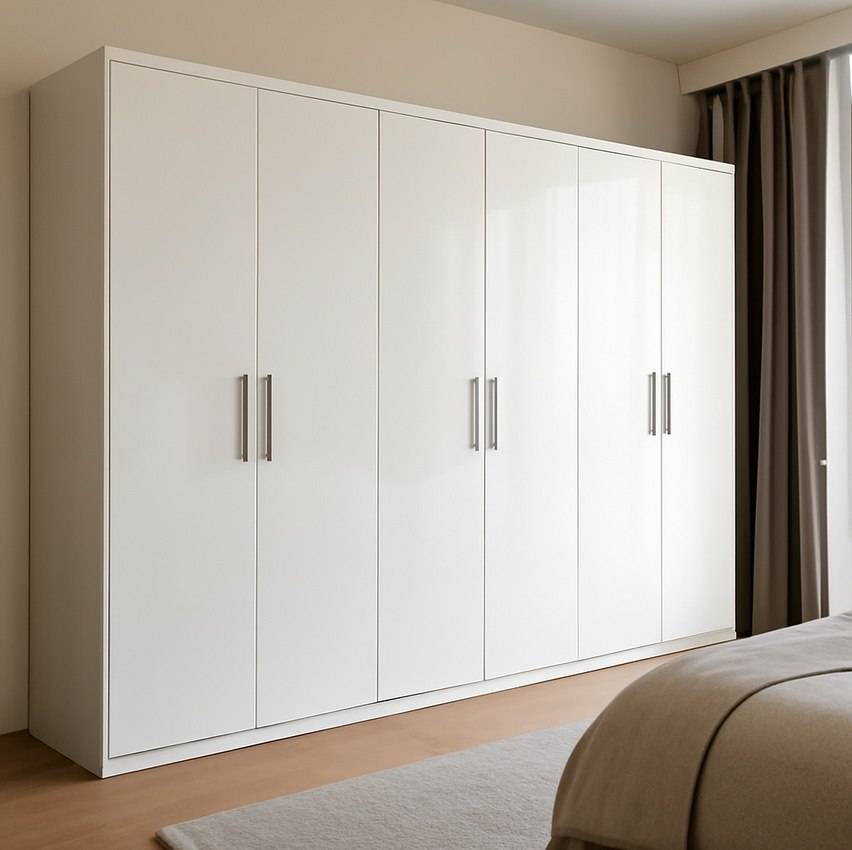 Guarda Roupa Casal Branco Paris 8 Portas 4 Gavetas Espresso Móveis