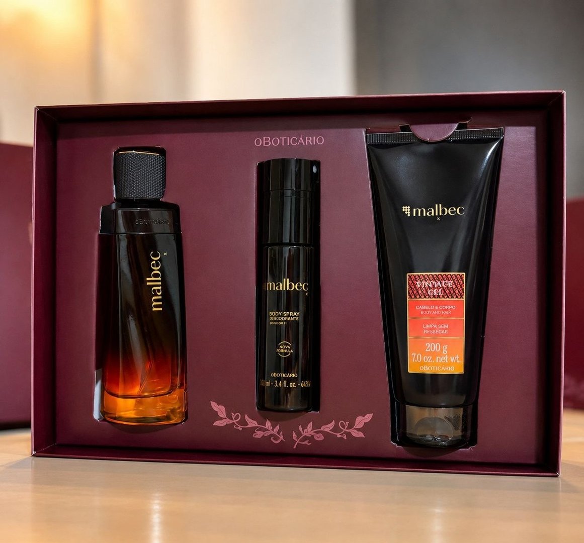 Kit Presente O Boticário Malbec X Masculino Original