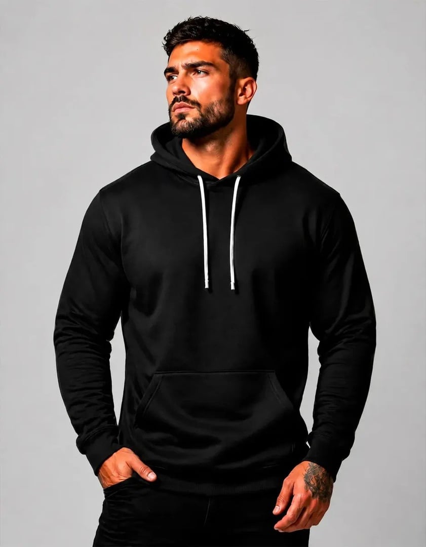 Blusa Moletom Canguru Liso Básico Premium Várias Cores Gg Preto