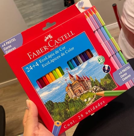 Ecolapis de cor, Faber-Castell, 120124+4P, Com + 4 pastel, estojo com 24 cores, Multicor