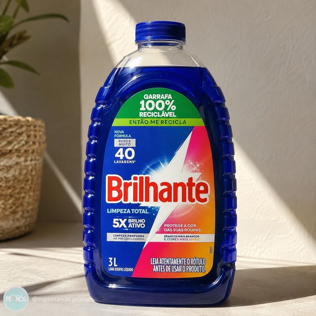 Brilhante Limpeza Total - Lava Roupas Líquido 3L