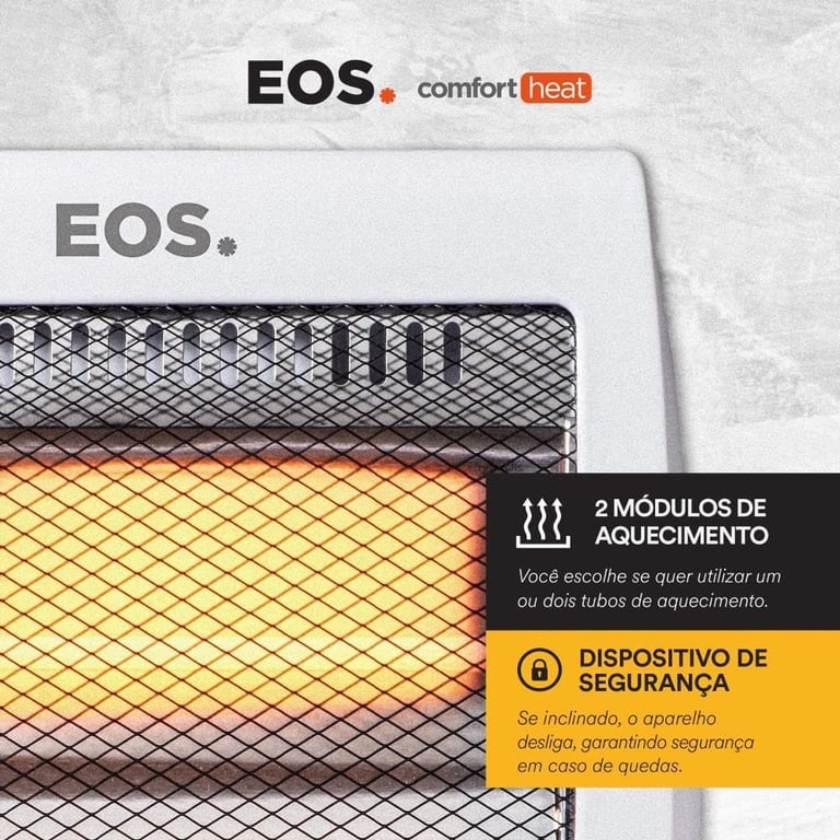 Aquecedor Elétrico Halógeno Eos Comfort Heat 800W: Conforto e Pra...