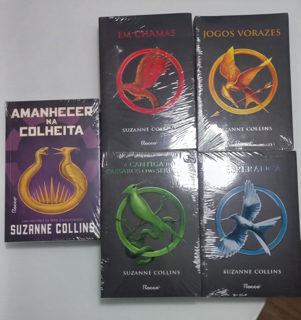 Saga Livros: Jogos Vorazes, Em Chamas, A Esperança, A Cantiga Dos Pássaros e Das Serpentes, Amanhecer na Colheita