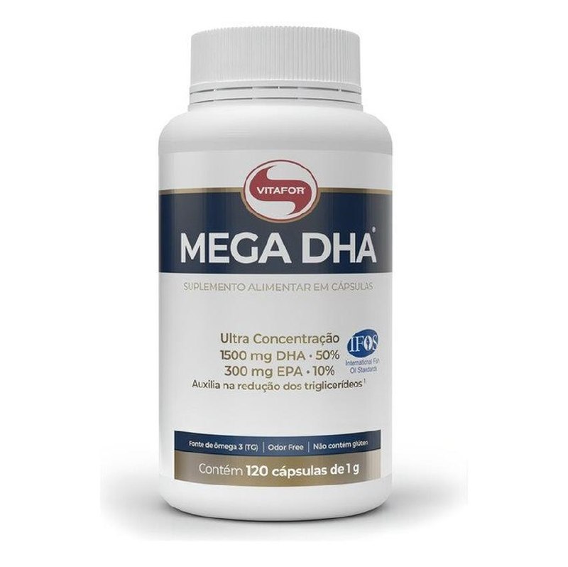 Suplemento Em Cápsulas Vitafor Mega Dha Omega 3 Dha Sabor Neutro Em Pote De 120 Cápsulas