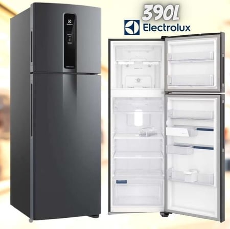 Geladeira Electrolux Frost Free Inverter 390L Efficient AutoSense Duplex Black Inox Look (...