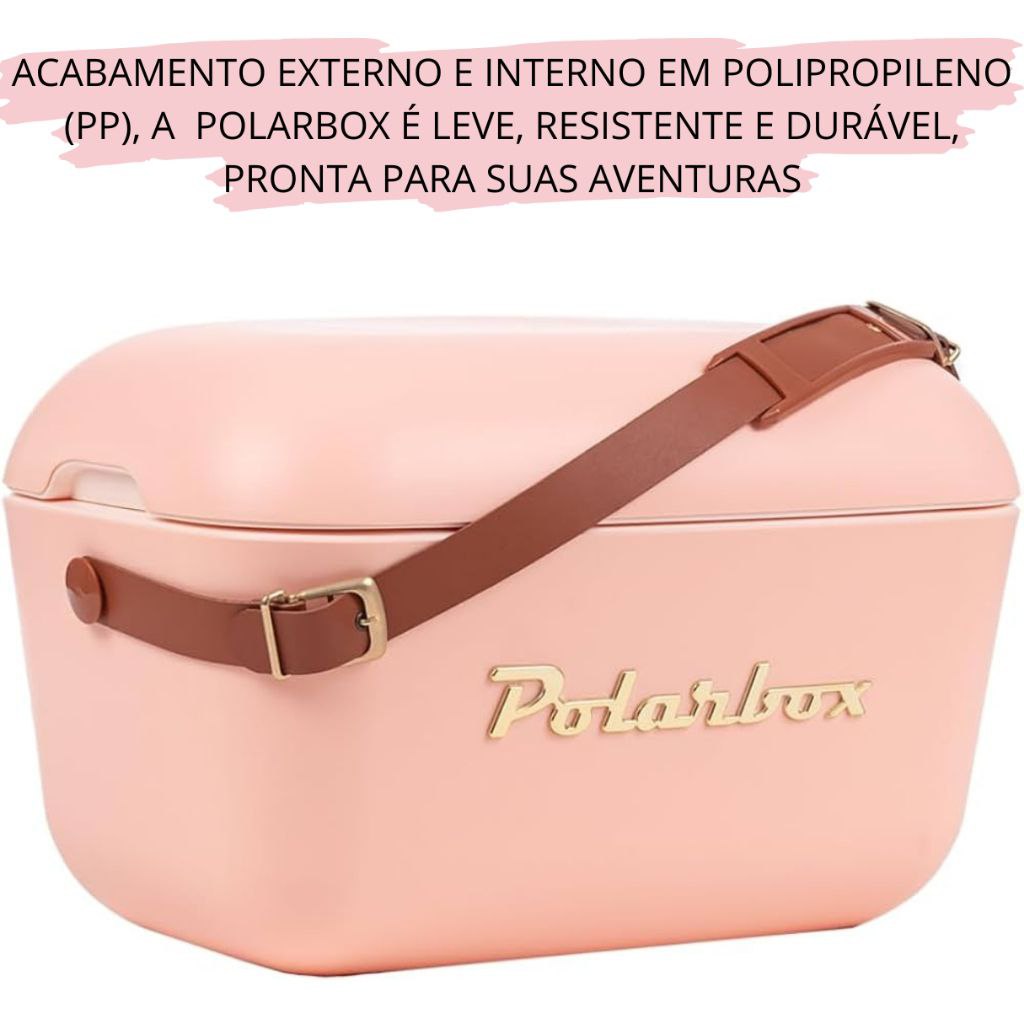 Polarbox Caixa Térmica Retrô 20L Cooler Com Alça Praia Vintage Premium