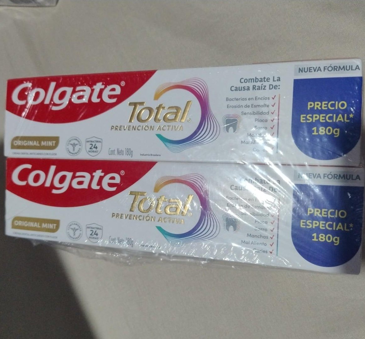 Kit 2 Colgate Creme Dental Total Original Mint Prevenção Ativa, Anticárie com Flúor 180g cada