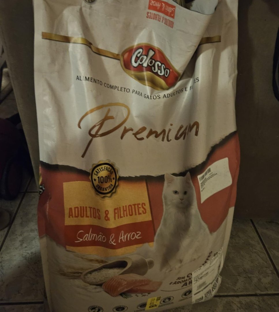 Ração Colosso Premium Gatos Adultos e Filhotes Alta Digestiva Fibras Naturais Salmão Arroz 10,1 KG