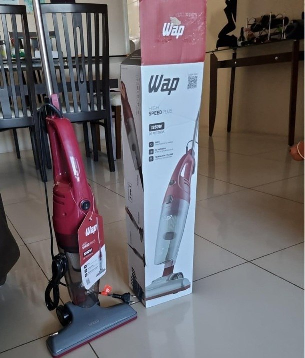 Aspirador de Pó Vertical 3 em 1 WAP Cyclone High Speed Plus 1350W Filtro Hepa - 1110v/220v