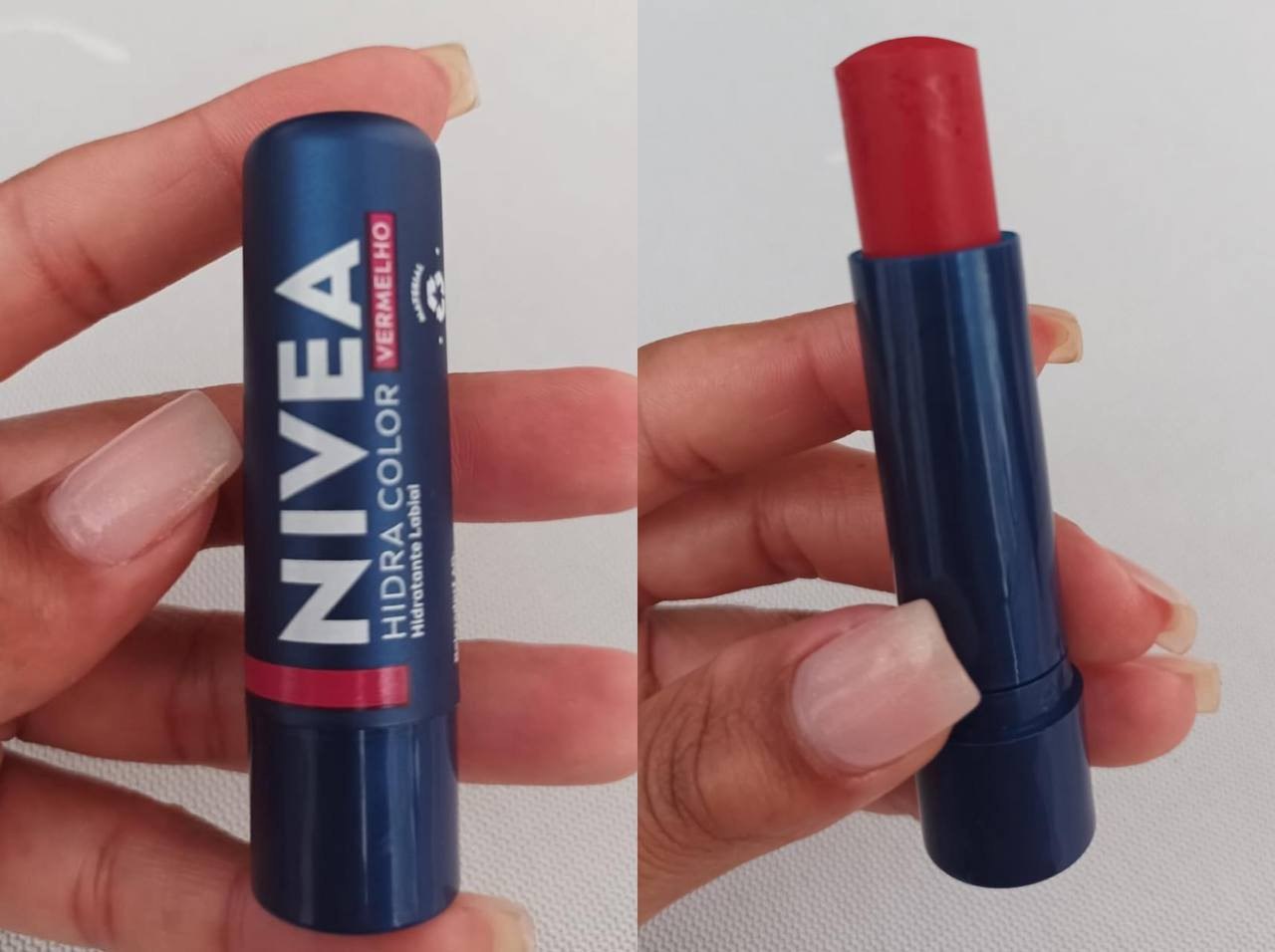 NIVEA Hidratante Labial Hidra Color 2 em 1 Vermelho