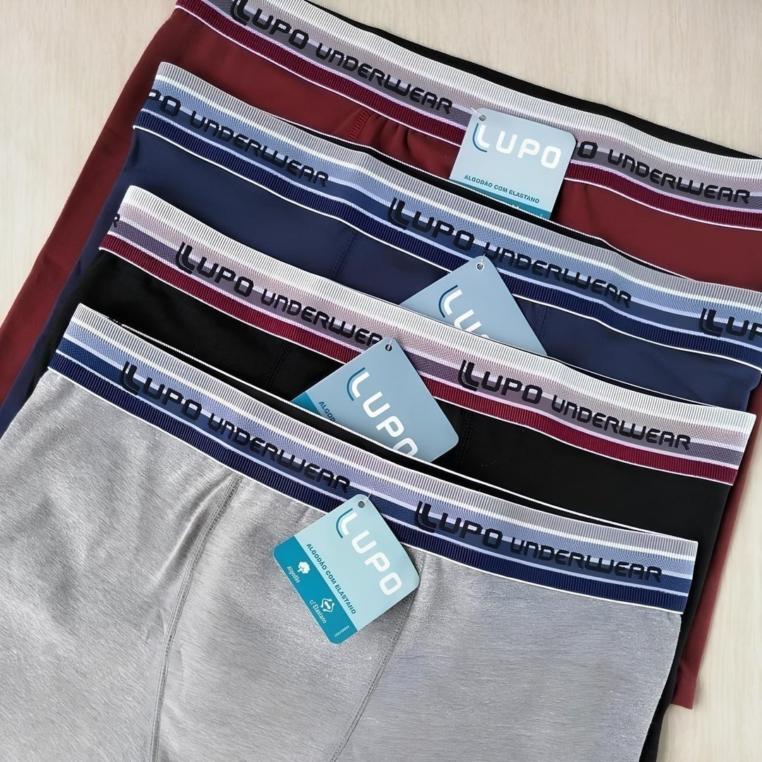 Kit 10 Cuecas Boxer Lupo Algodão Confortável Box Original
