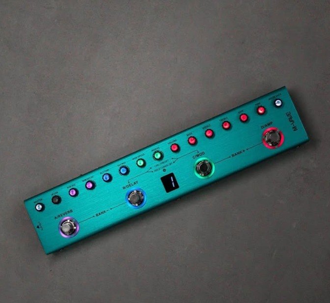 Pedaleira M-vave Tank-g Pedal De Guitarra Cor Verde-claro