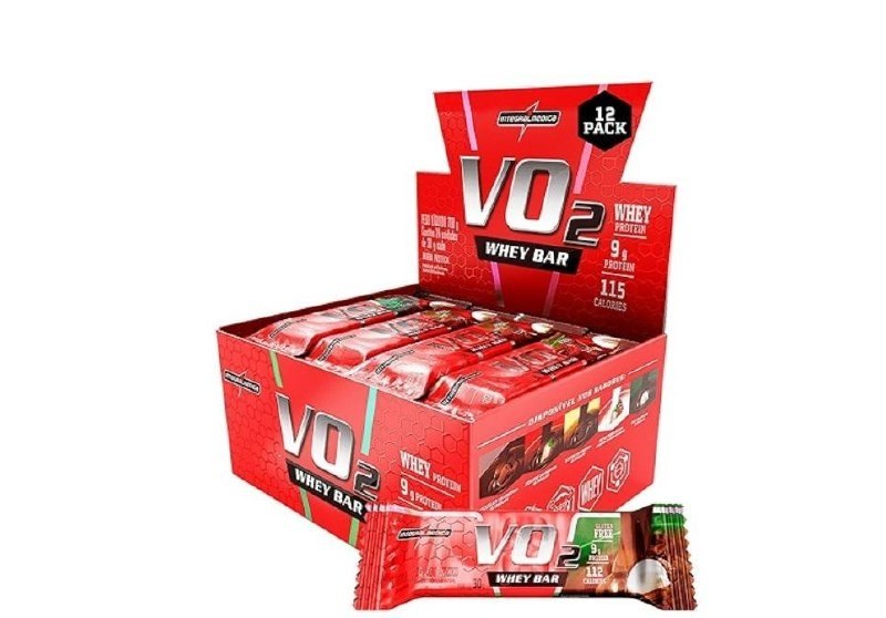 Barra Proteica VO2 Côco Display 12 Unidades 30g – Nutrição e Praticidade – Integralmedica