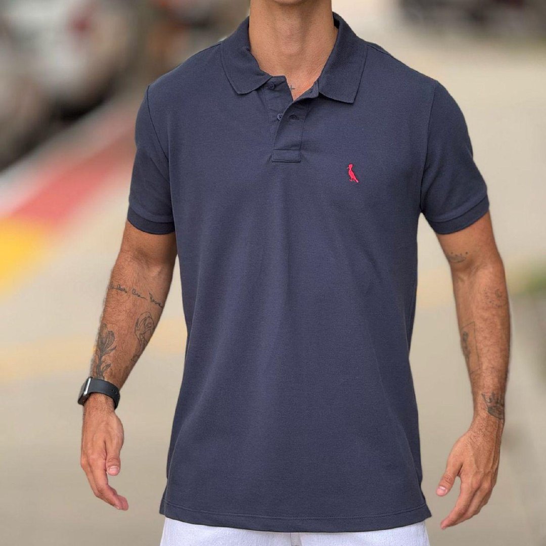 Camisa Polo Reserva Piquet Class Red Bird Masculina Preta