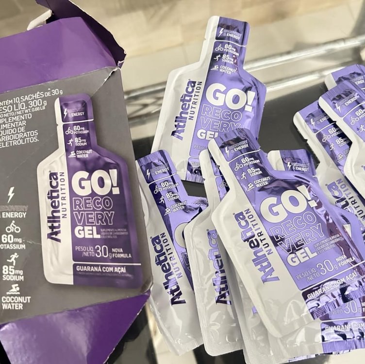 Go Energy Gel (10 Sachês) - Sabor Guaraná e Açai, Atlhetica Nutrition, Roxo