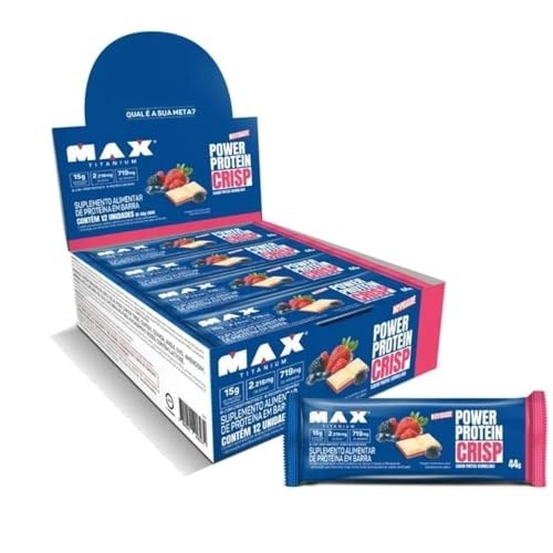 Power Protein Crisp Bar Display (12 unid. 44g), Sabor Frutas Vermelhas
