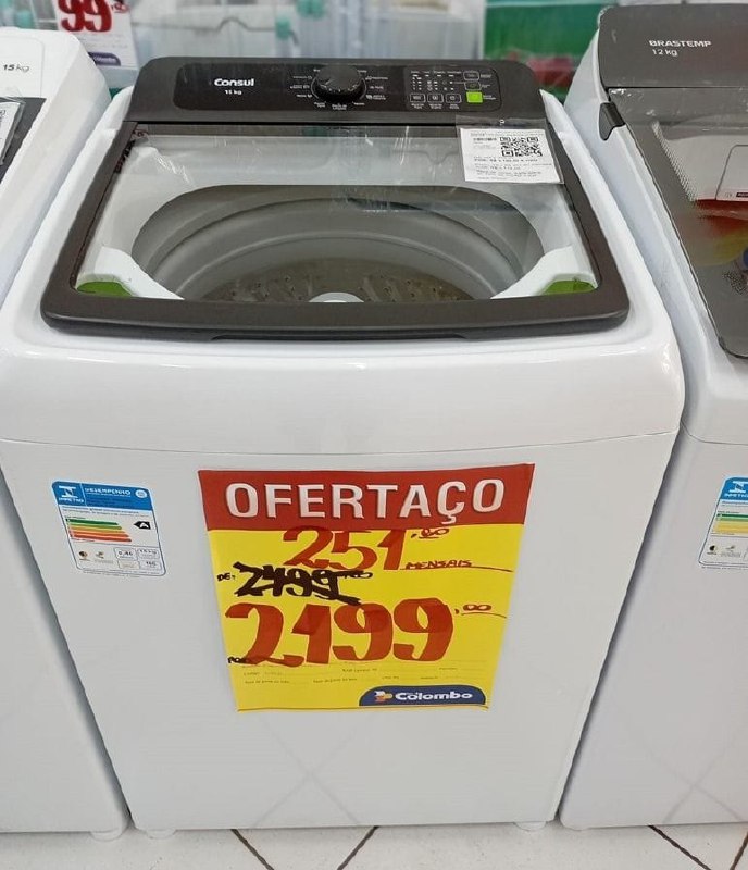 Lavadora Consul 15kg Cesto Inox 12 Programas Ciclo Edredom - 110v/220v