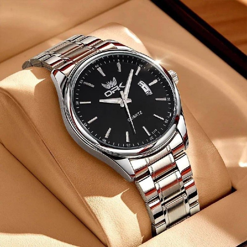 Opk Relógio Masculino Original Prata À Prova D'água 6010