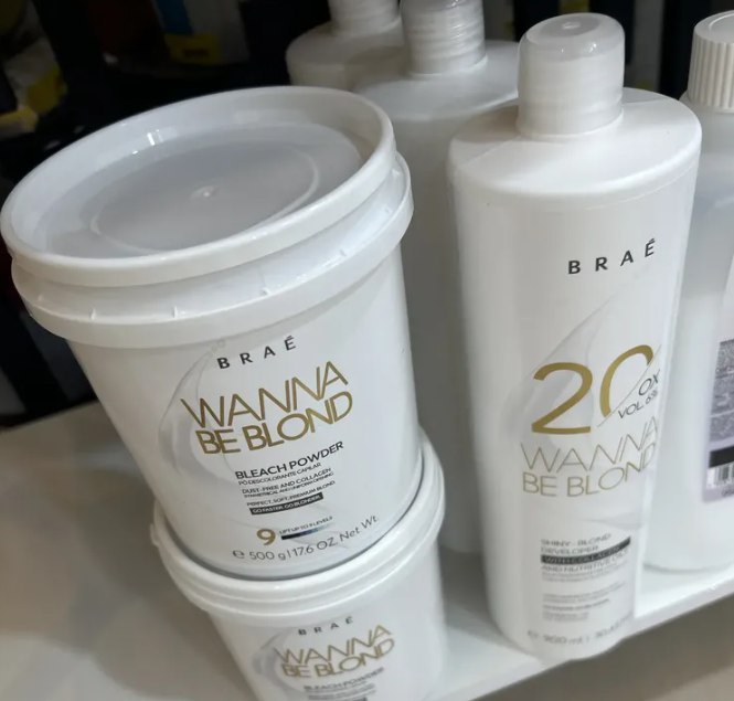 Braé Pó Descolorante 500g + Ox Wanna Be Blond 20 Vol 900ml Sem Tom