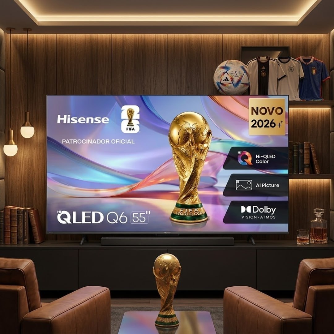 Hisense Smart TV UHD 4K QLED 55" Polegadas 55Q6QV com HDR10+, Dolby Atmos, Sports Mode, Ga...