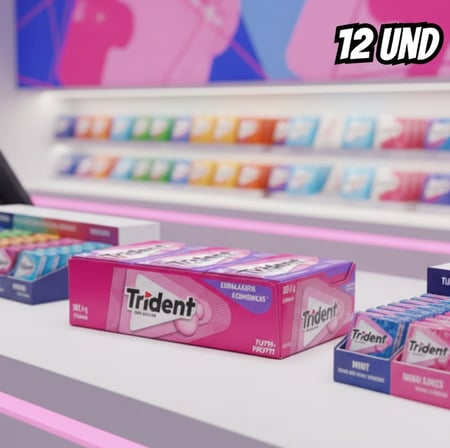 Chiclete Trident Tutti-frutti emb econ display com 12 uni de 25,2g